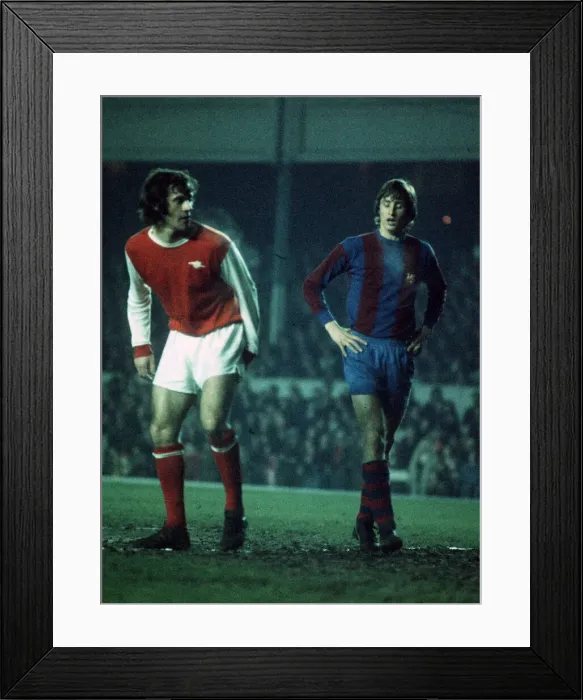 Framed Print : Johan Cruyff Barcelona 1974 Arsenal Barcelona football