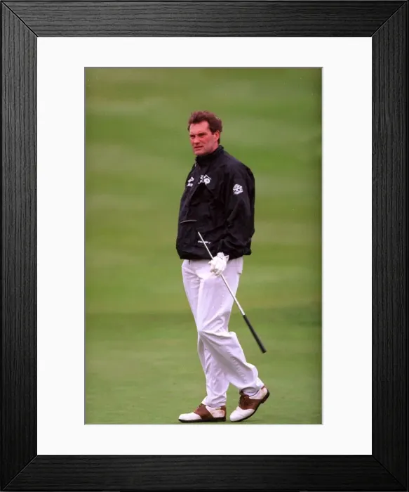 Framed Print : Glenn Hoddle Football September 98 England football coach playing golf