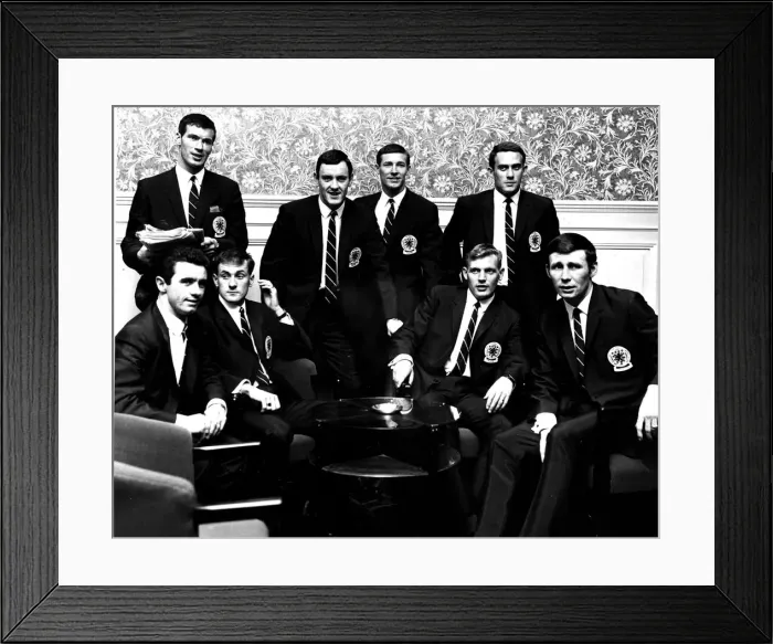 Framed Print : Scotland X1 football squad, May 1967. Pictured before leaving on world tour Framed Print : Scotland X1 football squad, May 1967. Pictured before leaving on world tour