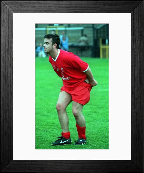 Framed Print : Robbie Williams with Mark Owen former members of pop group Take That at a charity Framed Print : Robbie Williams with Mark Owen former members of pop group Take That at a charity
