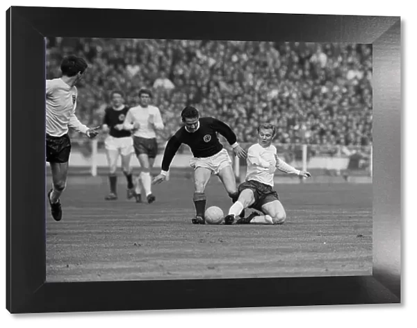 Bobby Moore and Willie Wallace in England v Scotland 1967 freindly game at Wembley