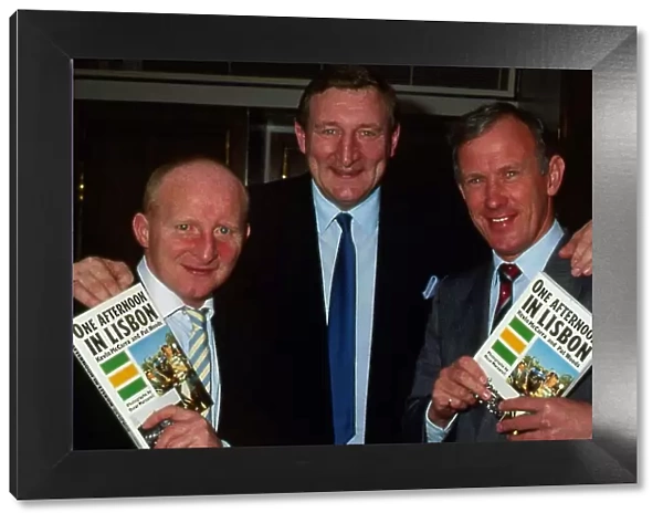 Lisbon Lions with copy of Celtic book May 1988