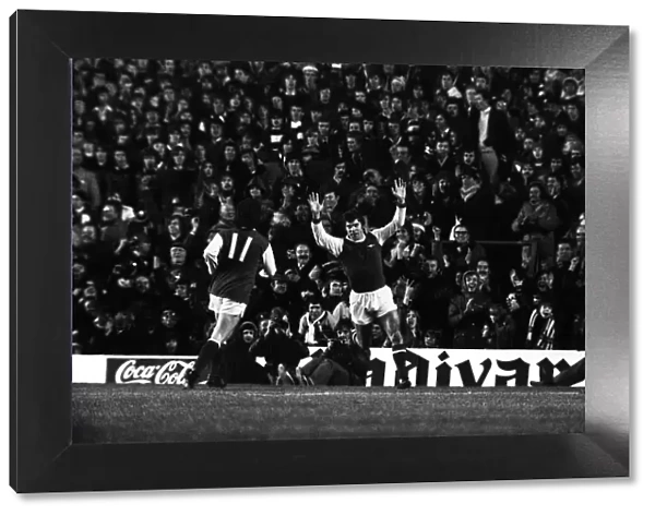 Malcolm Macdonald after scoring for Arsenal 1976 against Newcastle United
