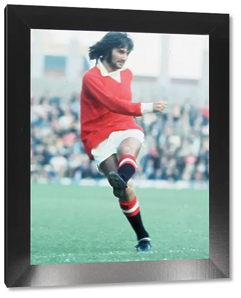 Manchester United footballer George Best in action against Ipswich, 1971