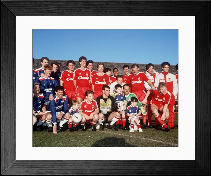Framed Print : Bobby Geddes testimonial match players February 1989 Framed Print : Bobby Geddes testimonial match players February 1989
