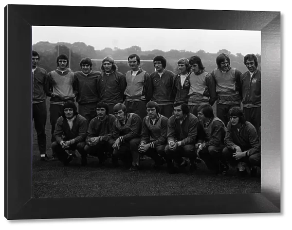 England Squad 1966 Training for match against Wales pose for team picture