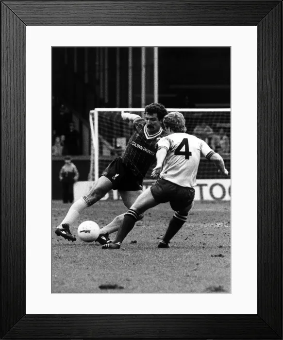 Framed Print : Graeme Souness Football Player Liverpool 31st March 1984 takes on Kenny Jackett in Framed Print : Graeme Souness Football Player Liverpool 31st March 1984 takes on Kenny Jackett in