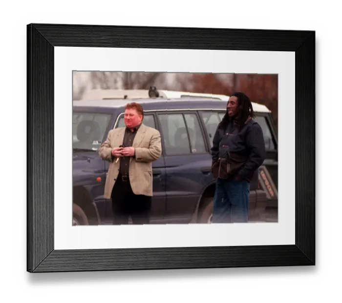 Framed Print : Mark Curtis football agent with Garry Pennant, January 1999 Father of 15 year old