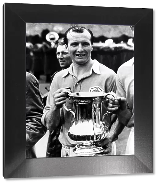 Wally Barnes Football Player of Arsenal - holding trophy