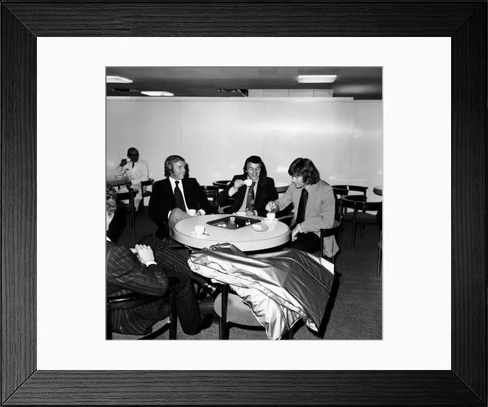Framed Print : England Team leave Heathrow for Germany. l to r-Bobby Moore Framed Print : England Team leave Heathrow for Germany. l to r-Bobby Moore