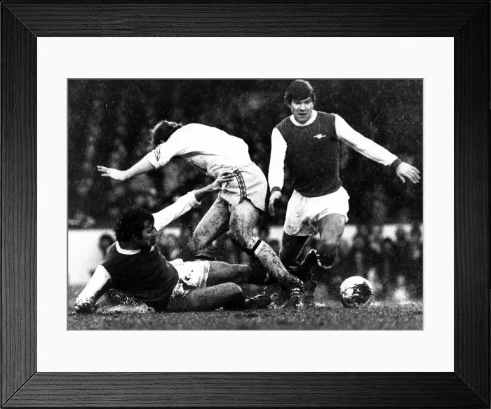 Framed Print : Malcolm McDonald Football Player of Arsenal - and Alan Hudson in action against Framed Print : Malcolm McDonald Football Player of Arsenal - and Alan Hudson in action against