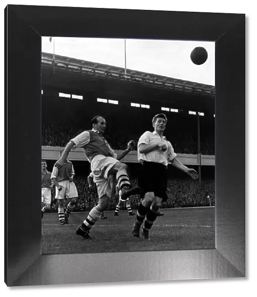Wally Barnes Football Player of Arsenal - September 1954 in action against Burnley
