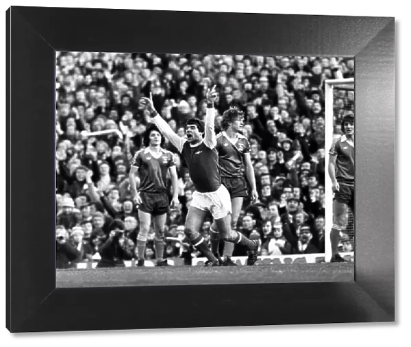 Malcolm McDonald Football Player of Arsenal - celebrates after scoring against