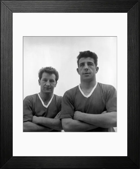 Framed Print : Manchester United Players-Dawson and Pearson March 1958 Framed Print : Manchester United Players-Dawson and Pearson March 1958