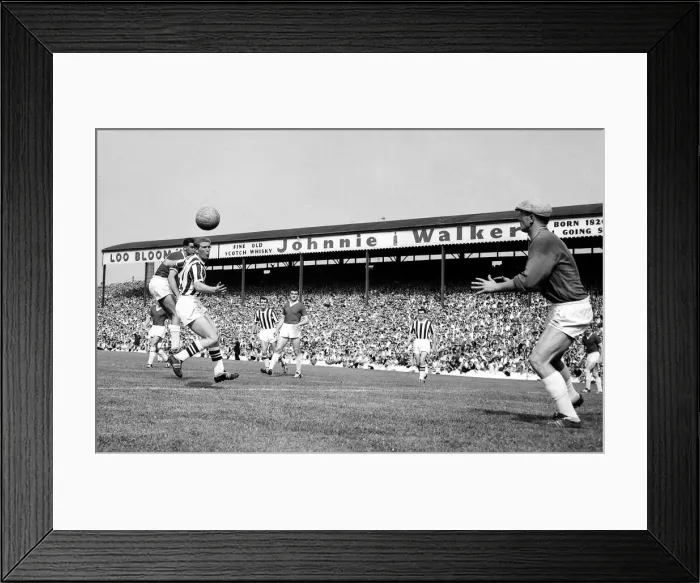 Framed Print : Manchester United forward Dennis Viollet scores his side Framed Print : Manchester United forward Dennis Viollet scores his side