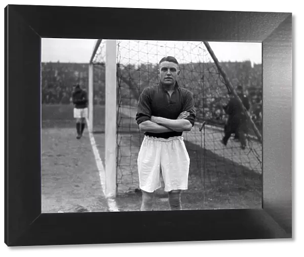 Eddie Hapgood standing beside the goal Arsenal footballer 1930