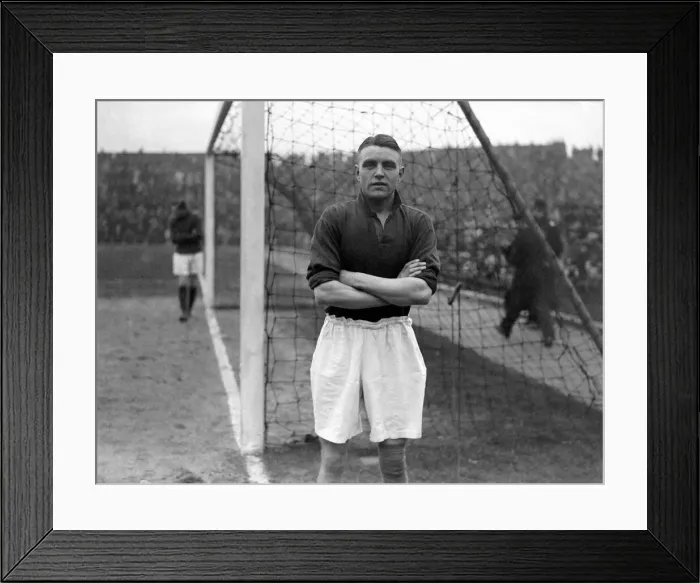 Framed Print : Eddie Hapgood standing beside the goal Arsenal footballer 1930