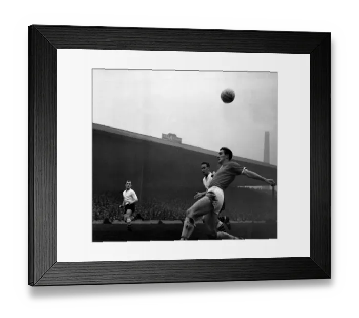 Framed Print : Manchester United defender Bill Foulkes in action during the league match against Fulham