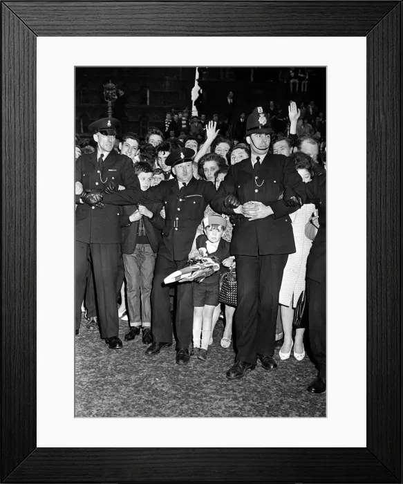 Framed Print : Manchester United fans await the team returning from Wembley with the FA Cup May