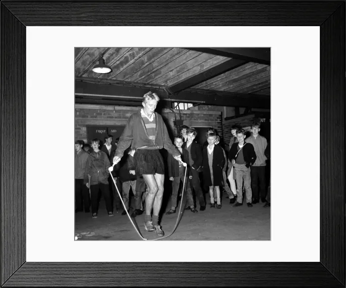 Framed Print : Manchester United Player Dennis Law during training. August 1965 Framed Print : Manchester United Player Dennis Law during training. August 1965