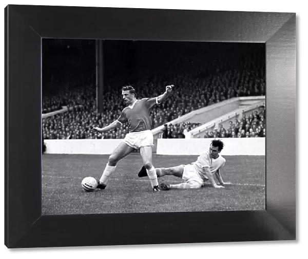 Dennis Viollet in action for Manchester United during the league match against Manchester
