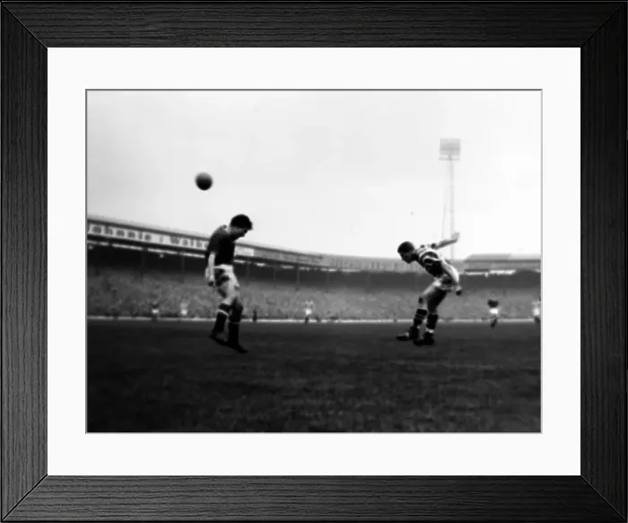 Framed Print : West Bromich Albion v Manchester United-WBA Striker Kevan heads in their third goal