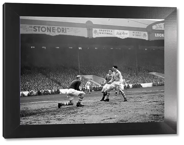 Manchester United v Manchester City-City keeper Bert Trautmann collects from United
