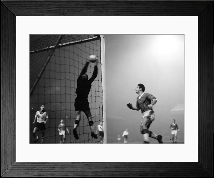 Framed Print : Manchester United versus Bayern Munich-Bayern keeper Arpad Fazekas makes a save
