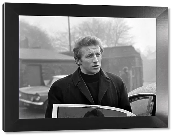 Manchester United player Denis Law arrives for training February 1969