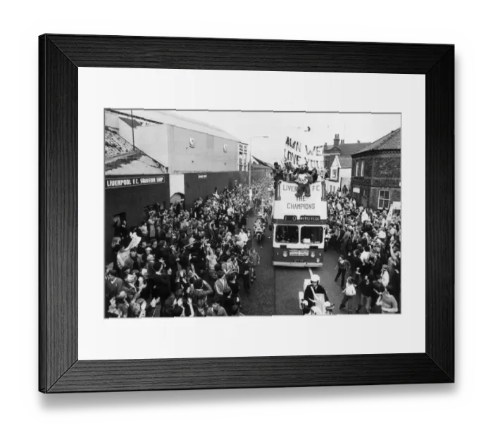 Framed Print : The Liverpool FC Tour Bus passes Anfield Football Club in Walton Framed Print : The Liverpool FC Tour Bus passes Anfield Football Club in Walton