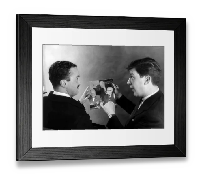 Framed Print : John Cobbold Dec 1959 Ipswich FC Chairman looks at a picture of the FA cup draw which put Framed Print : John Cobbold Dec 1959 Ipswich FC Chairman looks at a picture of the FA cup draw which put