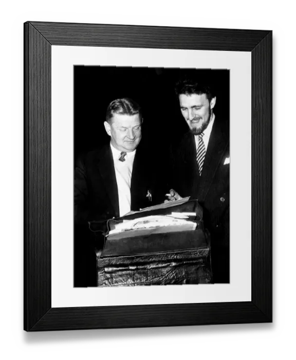 Framed Print : Jimmy Hill Football players Union Chairman and his Secretary Cliff Lloyd Circa Framed Print : Jimmy Hill Football players Union Chairman and his Secretary Cliff Lloyd Circa