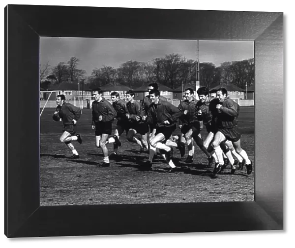 Liverpool team training session at Underwood, Liverpool March 1967