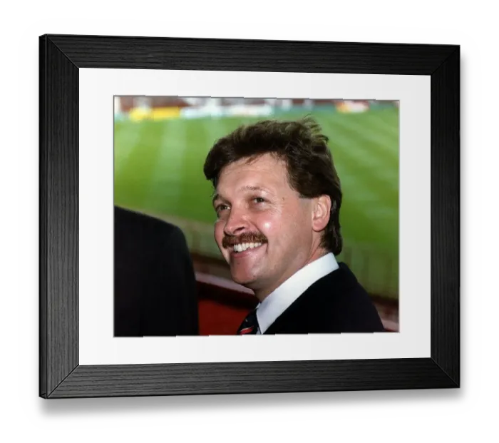 Framed Print : Michael Knighton businessman & director of Manchester United Football Club at Old Framed Print : Michael Knighton businessman & director of Manchester United Football Club at Old