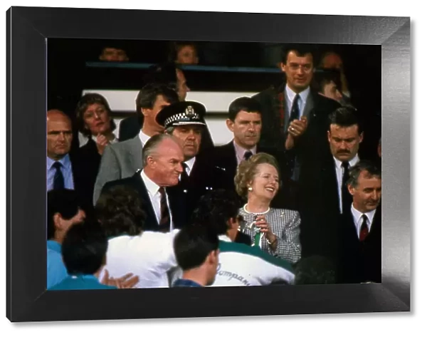 Scottish Cup Final 15  /  05  /  1988. Guest on honour Prime Minister Margaret Thatcher