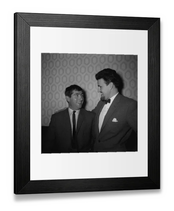 Framed Print : Jimmy Hill football manager with his new signing John Smith who he signed for £11