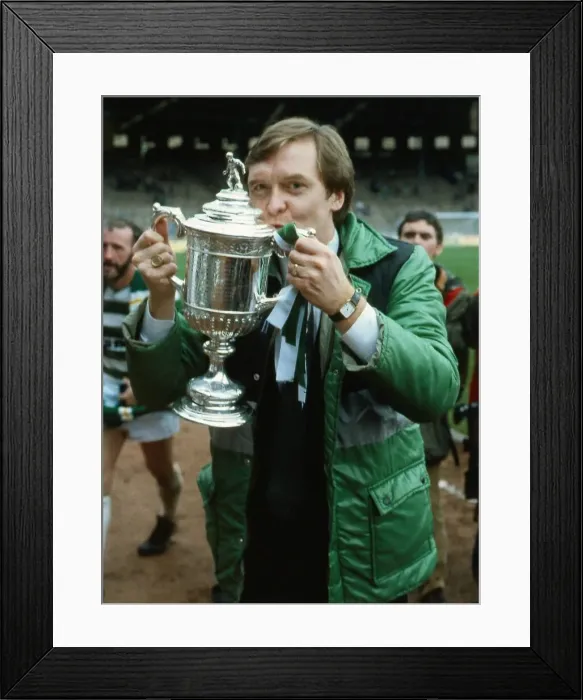 Framed Print : Davie Hay celebrates after winning the Scottish Cup, his first trophy as Celtic Manager Framed Print : Davie Hay celebrates after winning the Scottish Cup, his first trophy as Celtic Manager