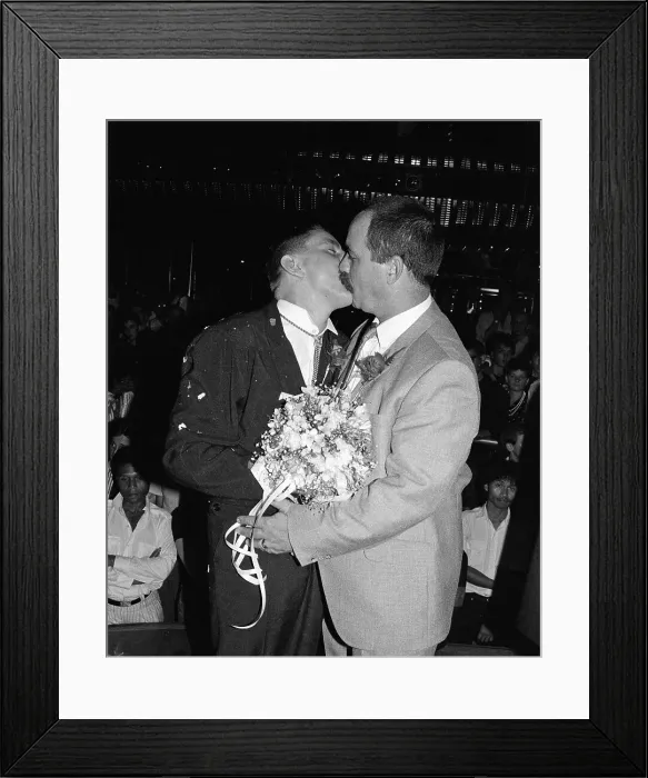 Framed Print : Gay wedding event. 17th August 1987 Framed Print : Gay wedding event. 17th August 1987