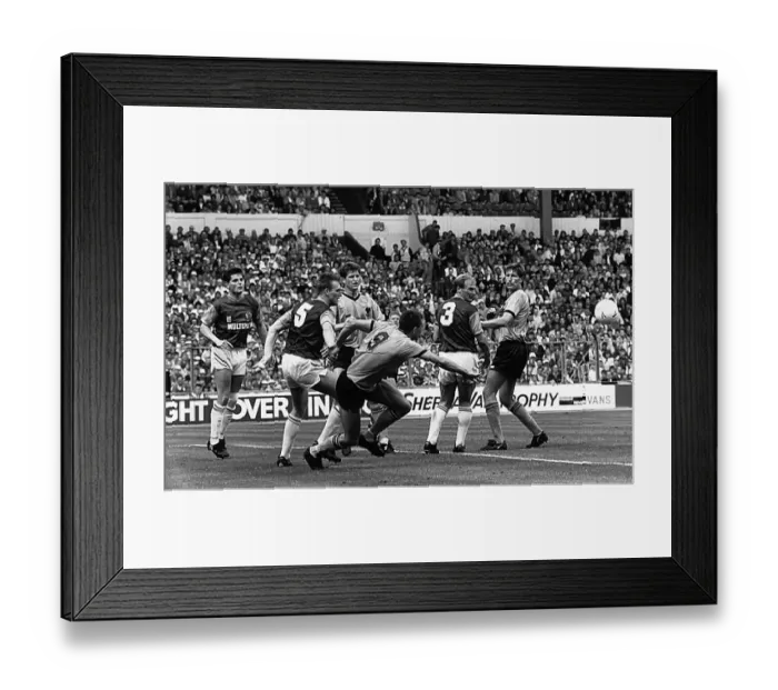 Framed Print : Sherpa Van Trophy winners Wolverhampton Wanderers Steve Bull heading the ball which led to a goal by Andy Mutch. May 1988 Framed Print : Sherpa Van Trophy winners Wolverhampton Wanderers Steve Bull heading the ball which led to a goal by Andy Mutch. May 1988