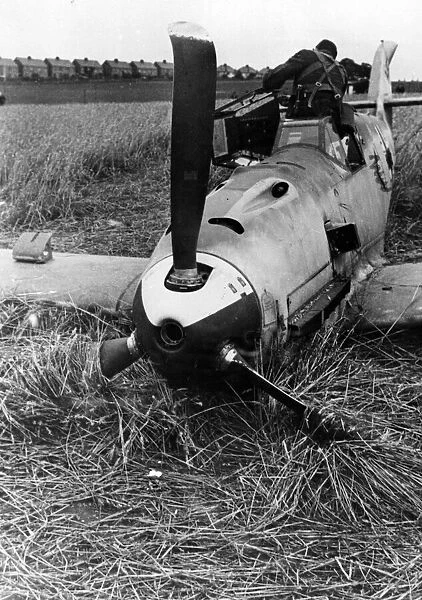 ME 109 forced down in a cornfield on the south east coast of England. 28th July 1940