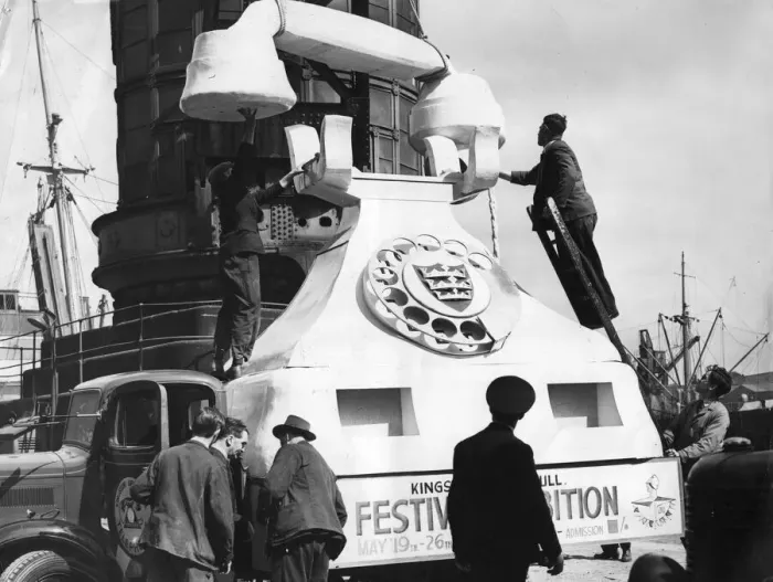 Framed Print : 11  /  05  /  1957 - Kingston Communications exhibition telephone, Hull