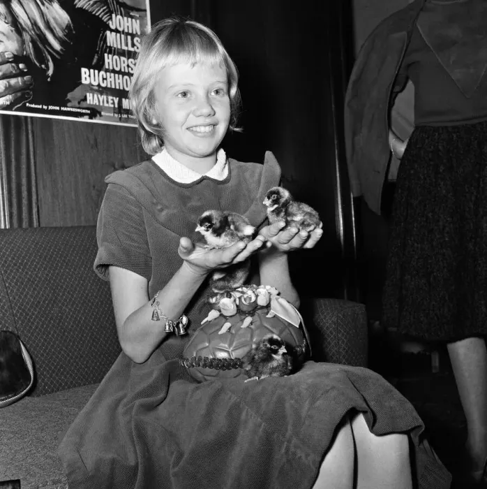 Framed Print : 12-year-old actress Hayley Mills holds a press conference at the Leicester Square Theatre Framed Print : 12-year-old actress Hayley Mills holds a press conference at the Leicester Square Theatre