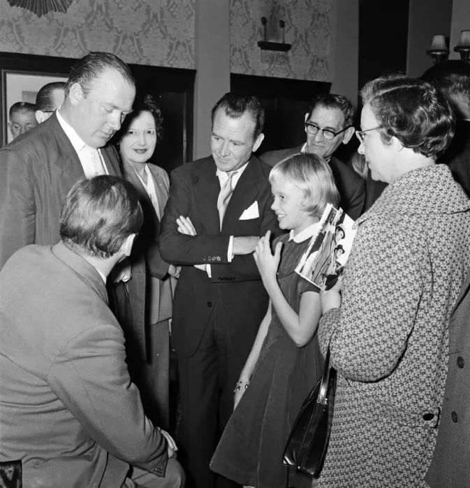 Framed Print : 12-year-old actress Hayley Mills holds a press conference at the Leicester Square Theatre