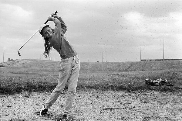 13 year old Denise Hastings, the only girl in the Bootle Junior Golf Tournament