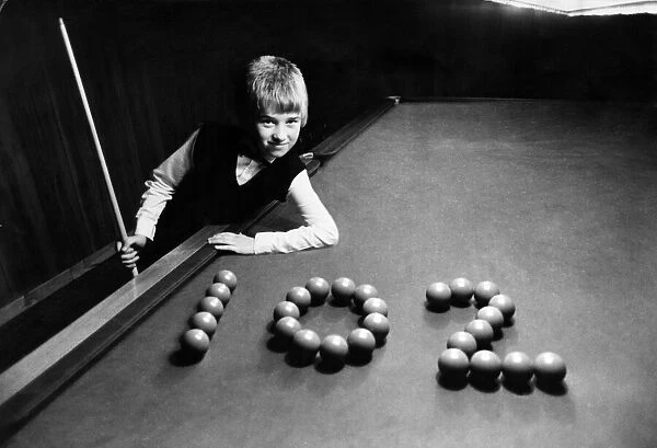 13 year old Stephen Hendry poses for the camera after recently hitting a break of 102