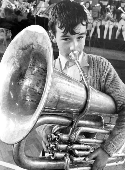 Framed Print : 14 year old Derek Ruffell won top prize for brass band pupils at South Shields in April