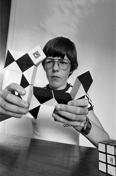 14 year old Terence Wilson of Deepdale near Preston, with his Rubik cube and snake