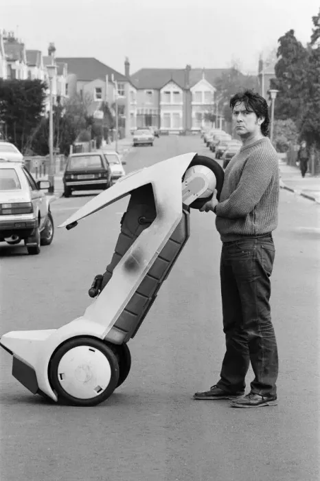 Framed Print : 15 stone Roy Stuart of Ilford, Essex, owner of a C5, can only get six miles out of his Framed Print : 15 stone Roy Stuart of Ilford, Essex, owner of a C5, can only get six miles out of his