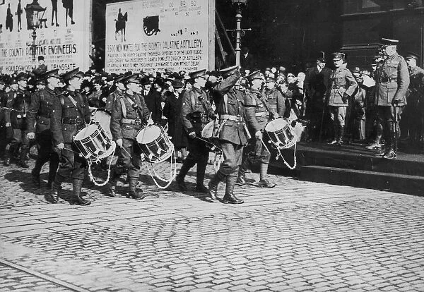 17th Battalion the Manchester Regiment marches proudly past Lord Kitchener at