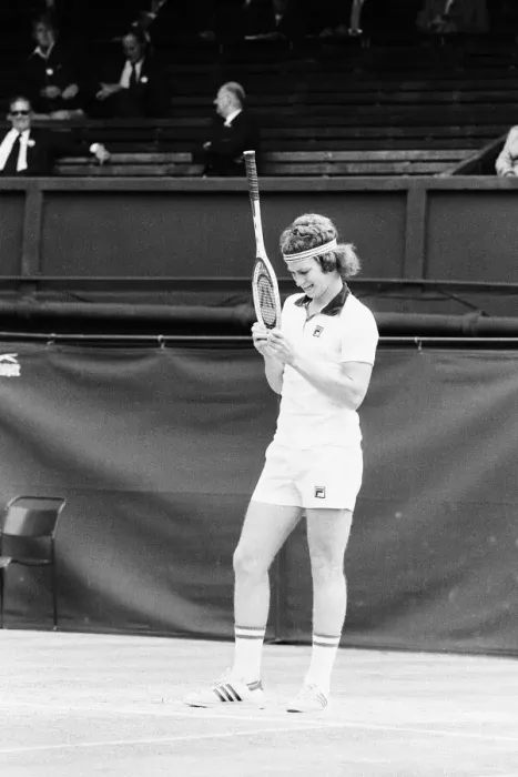 Framed Print : 18 year old American John McEnroe seen here in action on Court One at Wimbledon against